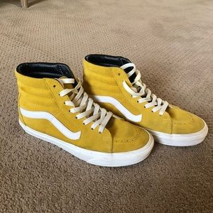 custom yellow vans high tops